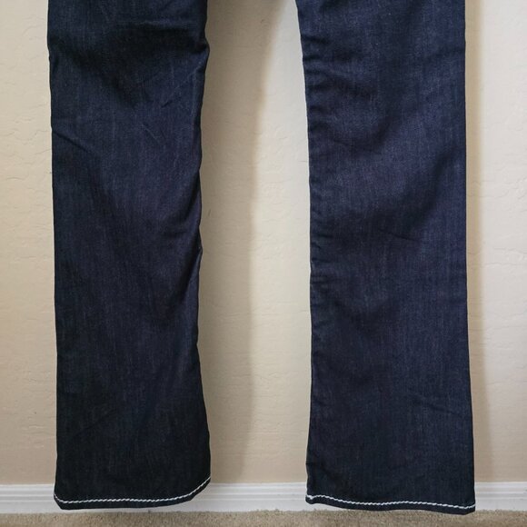 True Religion NAT Mega T Bootcut Jeans BCYD Flint Hills Wash Size 28 Low Rise - Picture 9 of 11